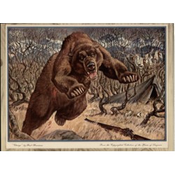 The Charge - Grizzly Bear 1945 Seagram Whiskey Calendar