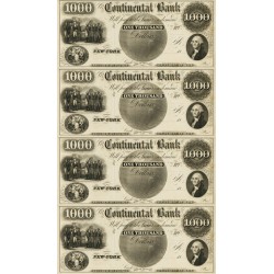 New York, NY - Continental Bank $1000 Proof Sheet Obsolete Currency