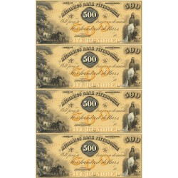 Pittsburgh PA - Mechanics Bank of Pittsburgh $500 Sheet Obsolete Currency