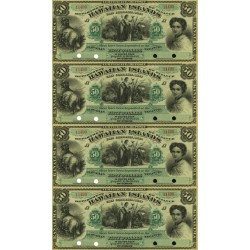 Hawaiian Islands $50 1879 Silver Certificate Obsolete Currency Note Full Sheet