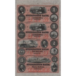 View larger Stonington Bank $1 $1 $2 $3 Sheet Obsolete Currency Note Full Sheet Whaling Steamship Sailor