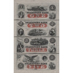 Searsport MR Bank Sheet $1 $2 $3 $5 Maine Sheet Obsolete Currency Note Full Sheet  Steamship Drydock Schooner Sailor Eagle Vigne