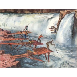 1951 Salmon Fishing Celilo Falls Columbia River